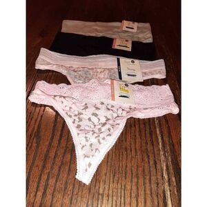 New XS 0/2 Secret Treasures Variety Thong Panties Underwear 4 Pairs NWT